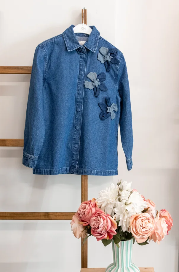 Jeansbluse SELESTINE DENIM FLEUR