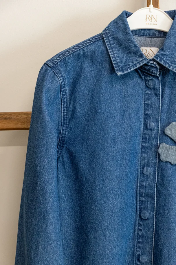 Jeansbluse SELESTINE DENIM FLEUR