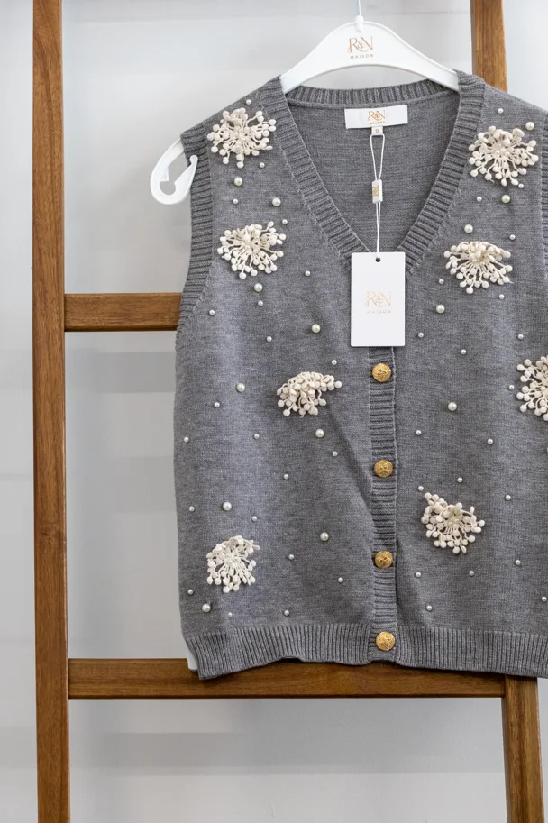 Strickgilet AURELIE FROST PEARL