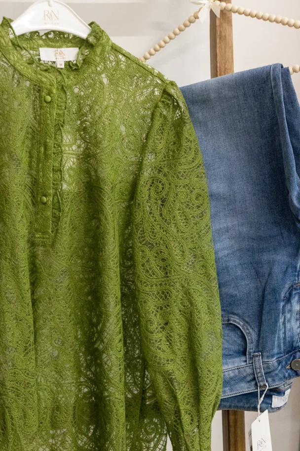 Bluse ISABELLA OLIVE LACE COUTURE