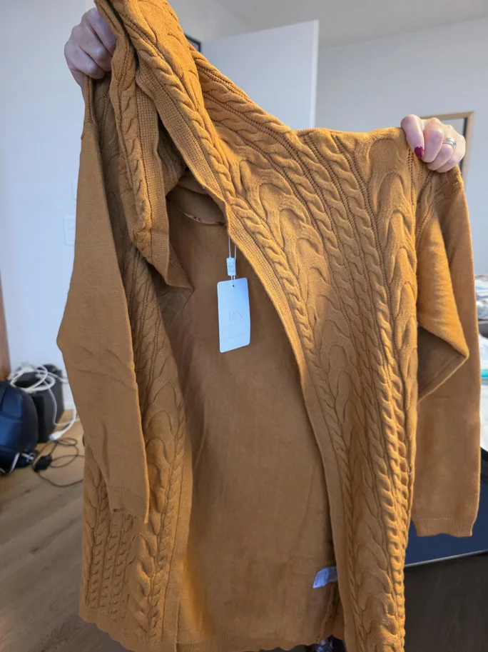 Cardigan AMARIS CAMEL CABLE KNIT
