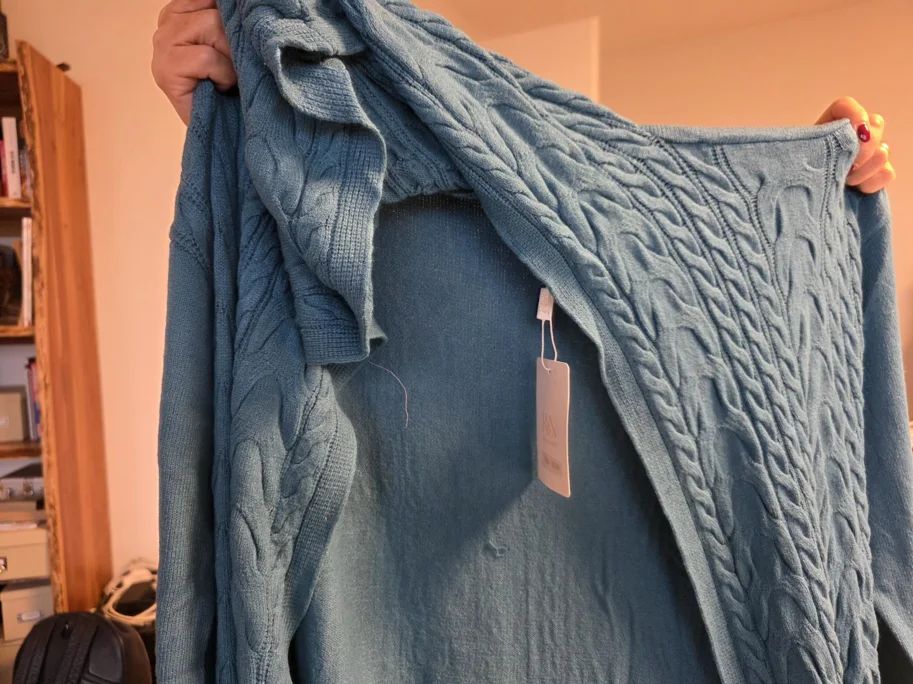 Cardigan AMARIS SKY BLUE CABLE KNIT